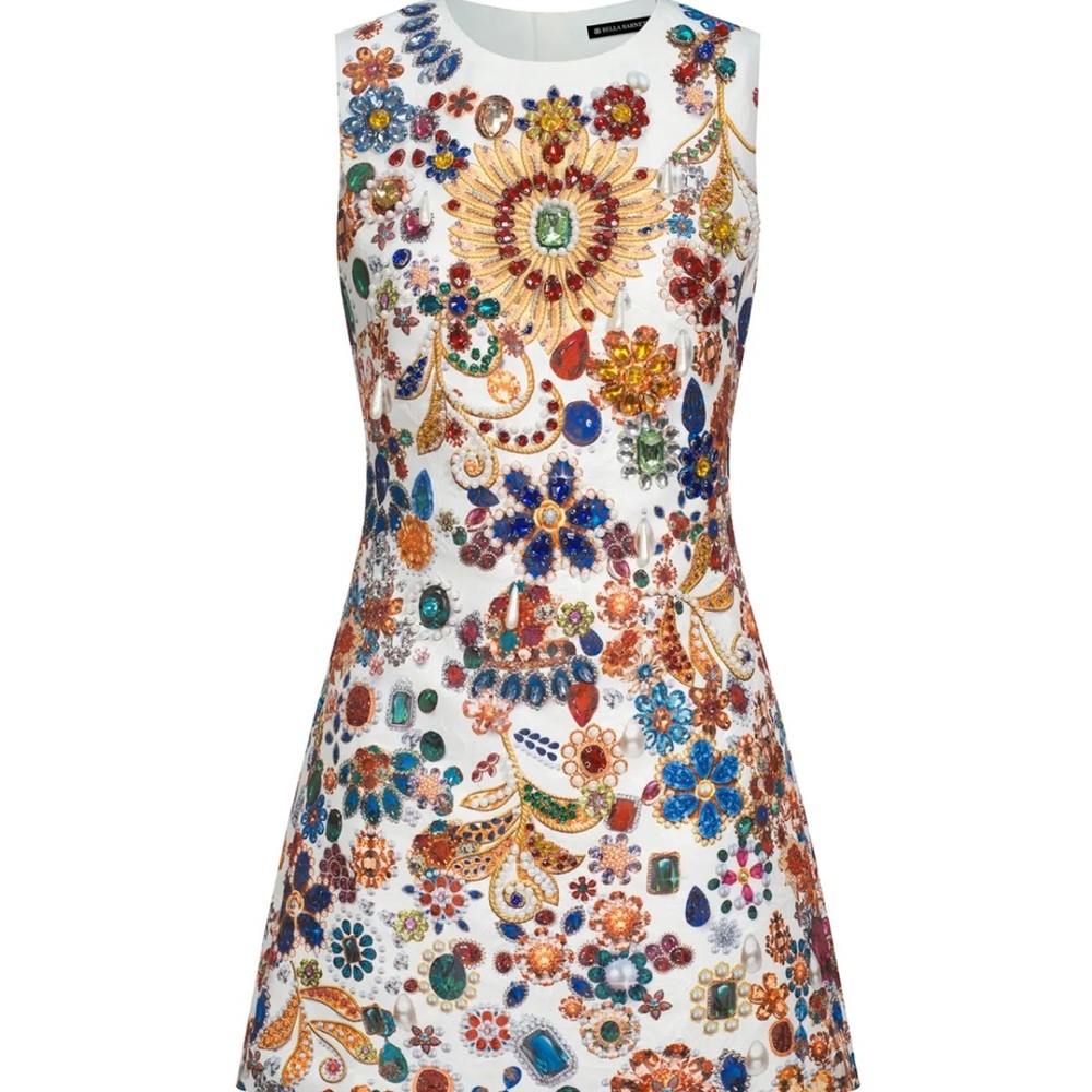 NWOT Bella Barnett Cream Sleeveless Halter A-line Mini Dress for Wedding Guest